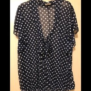 Sheer polka dot blouse